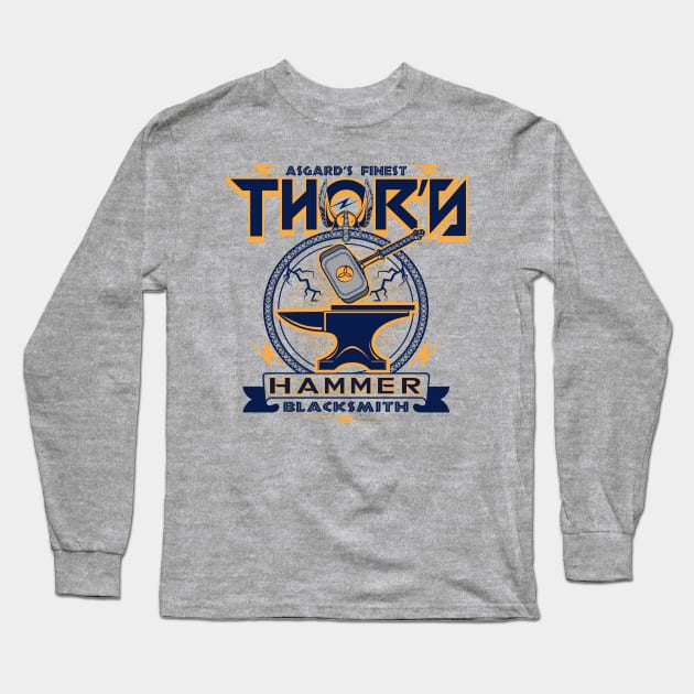 Thor's Blacksmith Long Sleeve T-Shirt by Alema Art